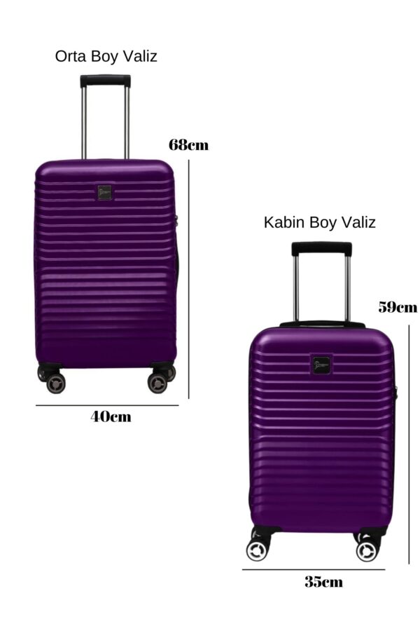 2-li-valiz-seti-polikarbon-orta-boy-kabin-boy-valiz-mor-1811-122390 2'li Valiz Seti Polikarbon Orta Boy - Kabin Boy Valiz Mürdüm 1811