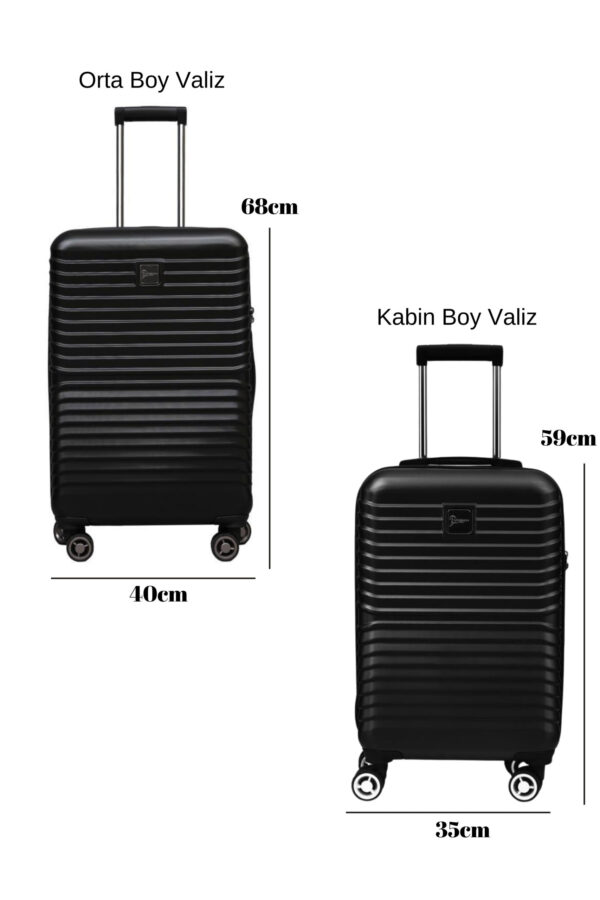2-li-valiz-seti-polikarbon-orta-boy-kabin-boy-valiz-siyah-1811-122381 2'li Valiz Seti Polikarbon Orta Boy - Kabin Boy Valiz Siyah 1811