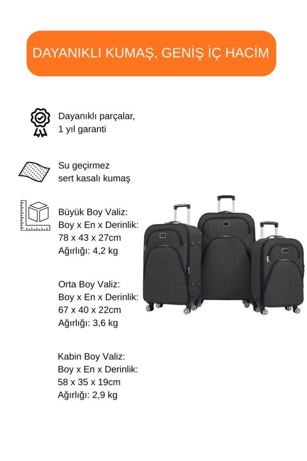 3-lu-valiz-seti-4-teker-kumas-valiz-antrasit-1081-137654 3'lü Valiz Seti 4 Teker Kumaş Valiz Antrasit 1081