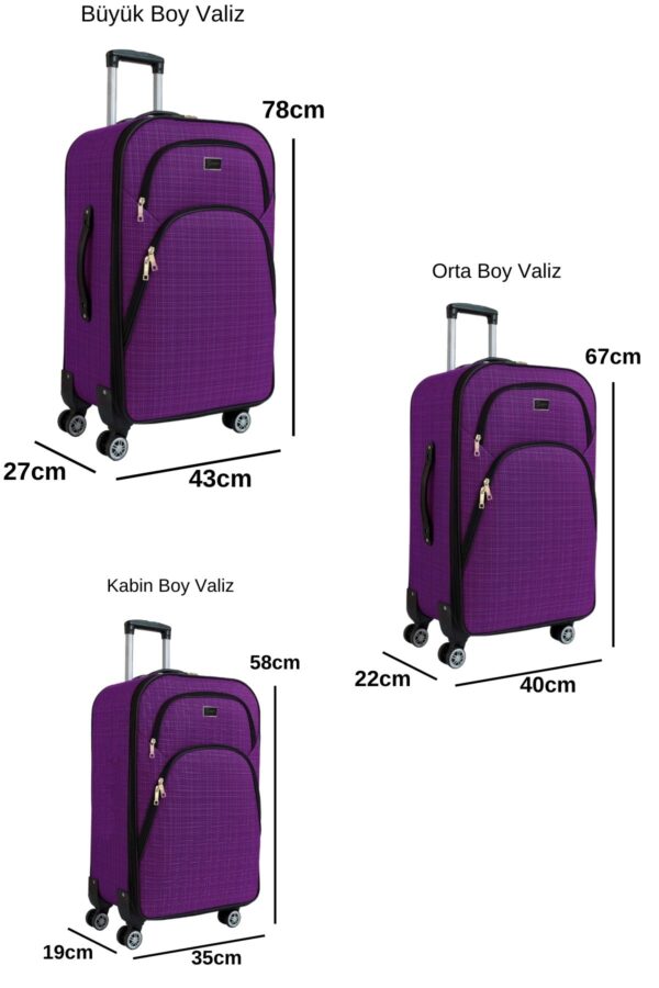 3-lu-valiz-seti-4-teker-kumas-valiz-mor-1081-138274 3'lü Valiz Seti 4 Teker Kumaş Valiz Mor 1081