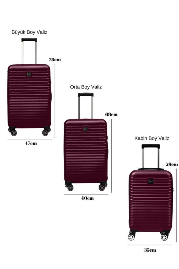 3-lu-valiz-seti-polikarbon-valiz-4x2-teker-bordo-1811-122418 3'lü Valiz Seti Polikarbon Valiz 4x2 Teker Bordo 1811
