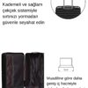 3'lü Valiz Seti Polikarbon Valiz 4x2 Teker Siyah 1811