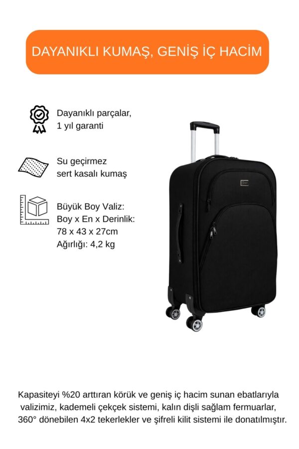 buyuk-boy-4-teker-kumas-valiz-siyah-1081-138572 Büyük Boy 4 Teker Kumaş Valiz Siyah 1081