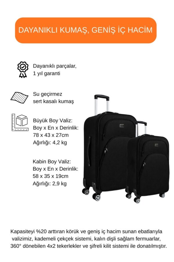 buyuk-ve-kabin-boy-valiz-seti-4-teker-kumas-valiz-siyah-1081-138524 Büyük ve Kabin Boy Valiz Seti 4 Teker Kumaş Valiz Siyah 1081
