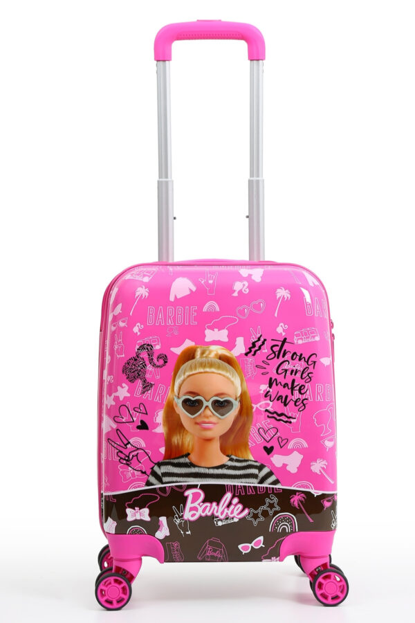 Lisanlı Barbie Policarbon Çocuk Valizi Pembe 2991