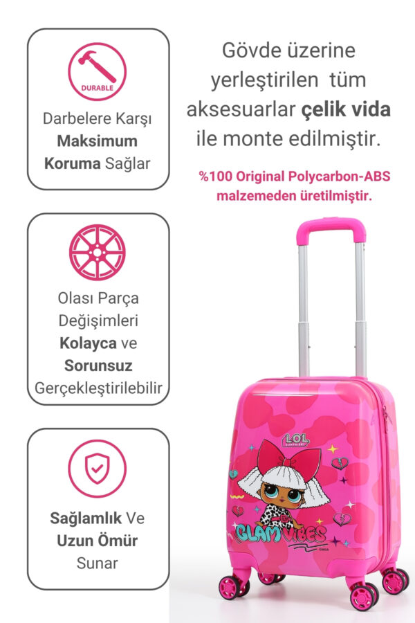 Lisanslı LOL Policarbon Çocuk Valizi Pembe 2990