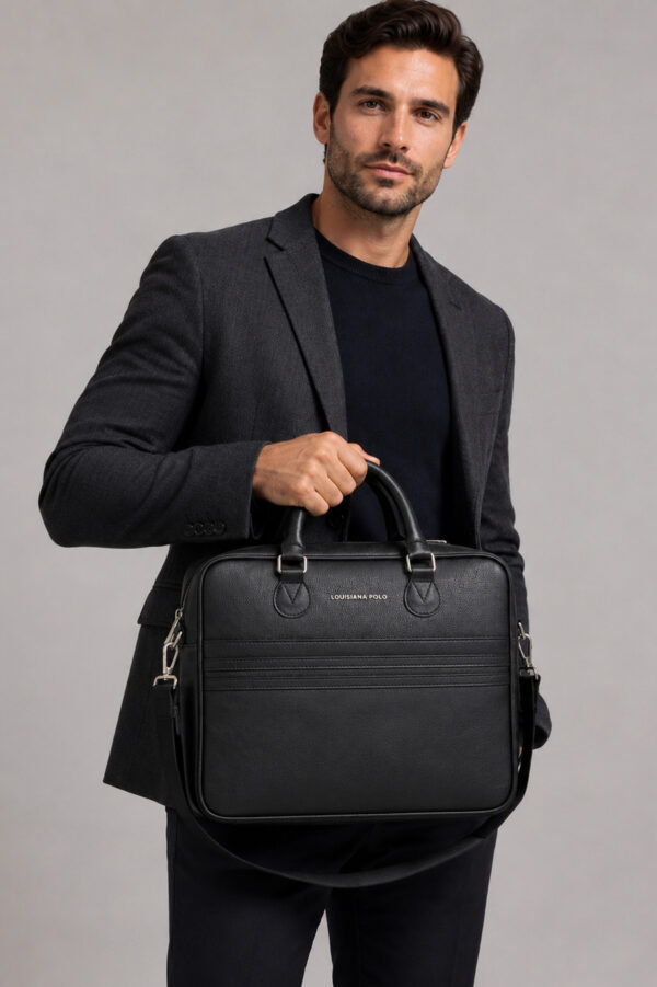 louisiana-polo-evrak-cantasi-siyah-1711-141173 Louisiana Polo Siyah Erkek Laptop ve Evrak Çantası Omuz Askılı İş Çantası 1711
