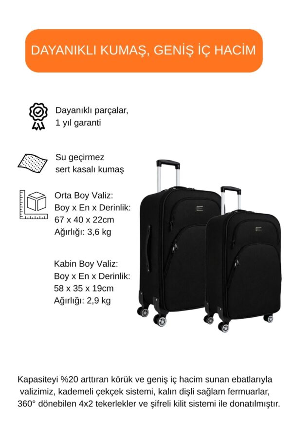 orta-ve-kabin-boy-valiz-seti-4-teker-kumas-valiz-siyah-1081-138536 Orta ve Kabin Boy Valiz Seti 4 Teker Kumaş Valiz Siyah 1081