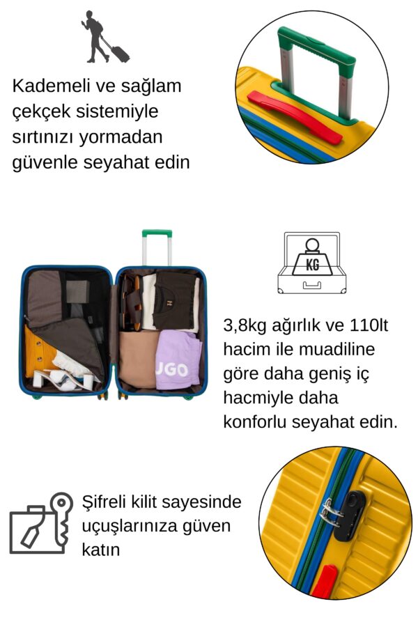 buyuk-boy-100-polikarbon-valiz-4x2-teker-sari-1088-119530 Büyük Boy %100 Polikarbon Valiz 4x2 Teker Sarı 1088