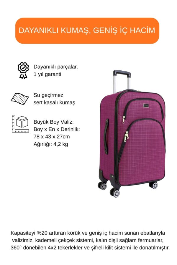 buyuk-boy-4-teker-kumas-valiz-pembe-1081-138382 Büyük Boy 4 Teker Kumaş Valiz Pembe 1081