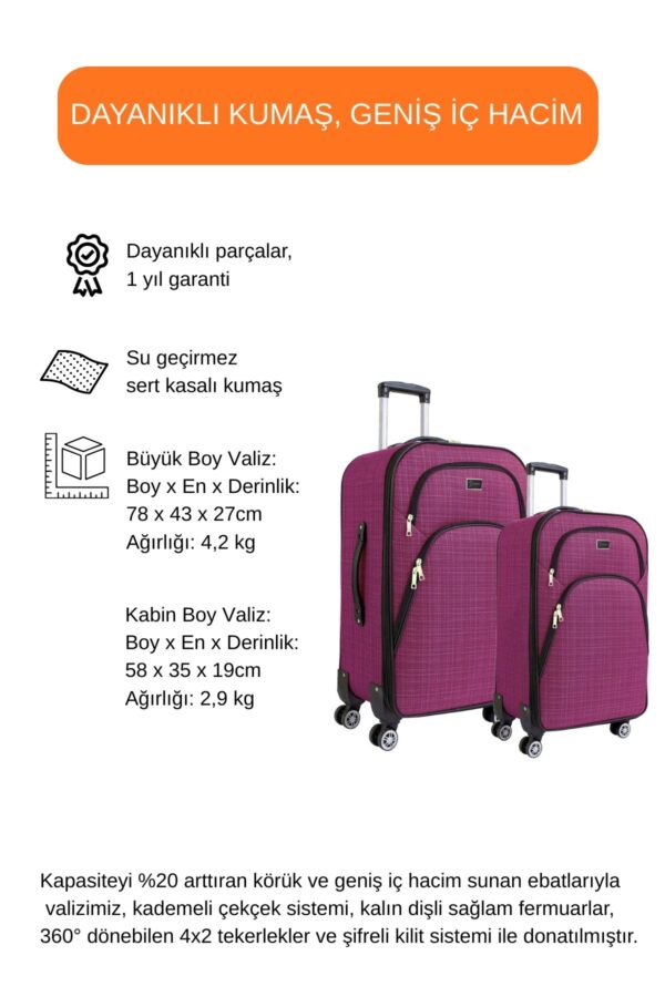 buyuk-ve-kabin-boy-valiz-seti-4-teker-kumas-valiz-pembe-1081-138358 Büyük ve Kabin Boy Valiz Seti 4 Teker Kumaş Valiz Pembe 1081