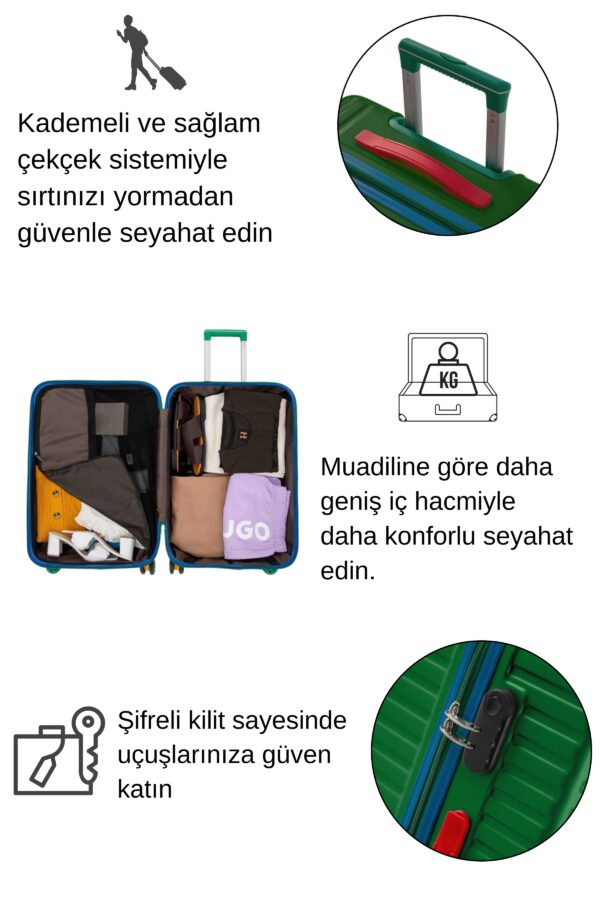 kabin-boy-100-polikarbon-valiz-4x2-teker-yesil-1088-119692 Kabin Boy %100 Polikarbon Valiz 4x2 Teker Yeşil 1088