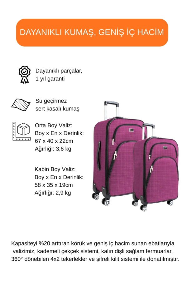 orta-ve-kabin-boy-valiz-seti-4-teker-kumas-valiz-pembe-1081-138370 Orta ve Kabin Boy Valiz Seti 4 Teker Kumaş Valiz Pembe 1081