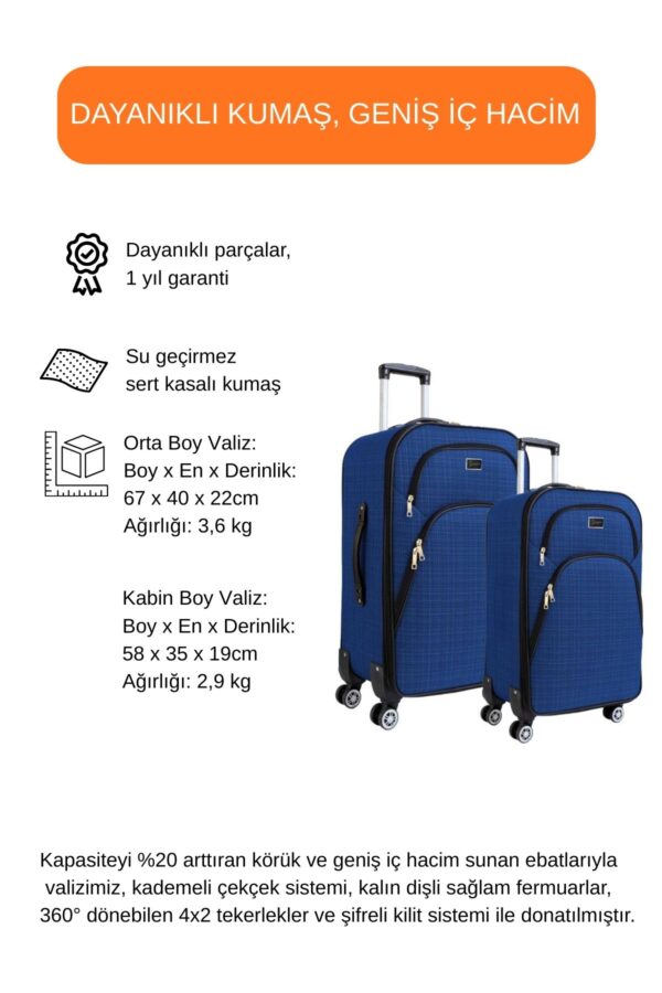orta-ve-kabin-boy-valiz-seti-4-teker-kumas-valiz-saks-mavi-1081-138429 Orta ve Kabin Boy Valiz Seti 4 Teker Kumaş Valiz Saks Mavi 1081